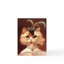 ELEGANT FELINE w/ Jewels & Sheet MUSIC ~ CARD