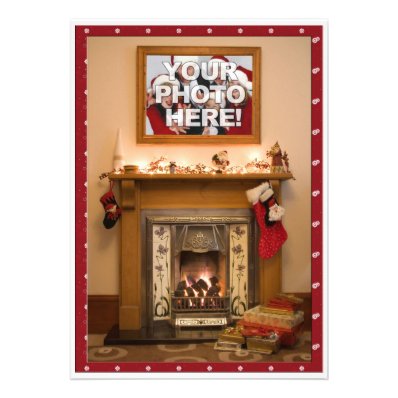 Elegant Fireplace Christmas Party / Family Reunion Personalized Invites