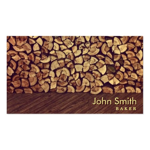 Elegant Firewood Baker Business Card (front side)