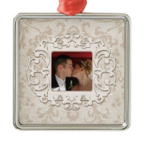 Elegant First Christmas Together Personalize Photo Ornaments