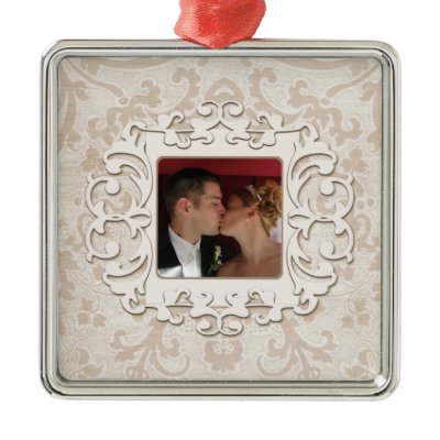 Elegant First Christmas Together Personalize Photo Ornaments