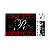 Elegant First Names and Initial Postage Red, Black postage