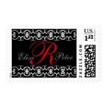 Elegant First Names and Initial Postage Red, Black postage