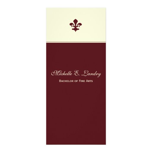 Elegant Fleur de Lis Formal Graduation (red) Personalized Announcements