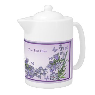 Elegant Floral and Butterfly 44 Ounce Teapot