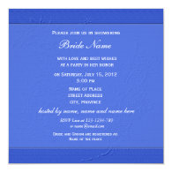 Elegant floral blue bridal shower invitations. custom announcement