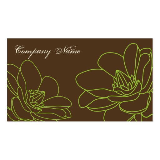 Elegant Floral Business Card - Green & Brown