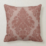 Elegant Floral Damask Throw Pillow in cinnamon