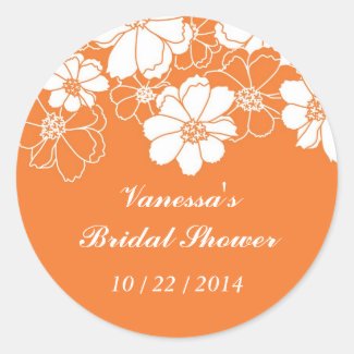 Elegant Floral Favor Seal Sticker