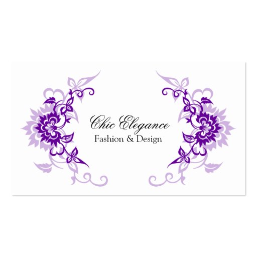 Elegant Floral Flourish Business Cards (front side)