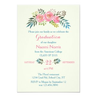 Elegant Floral Graduation Invitation