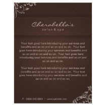 Elegant Floral Linen Salon Spa Brown Beige Flyers