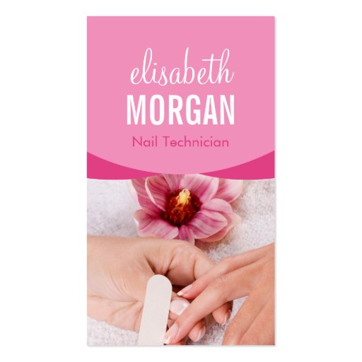 Elegant Floral Nail Salon Manicure SPA Business Card Template (front side)