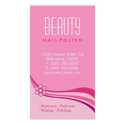 Elegant Floral Nail Salon Manicure SPA Business Card Template (back side)