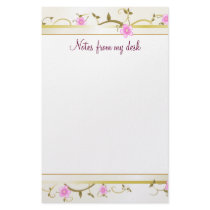 Elegant Floral Note Paper Personalized Stationery