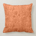 Elegant floral orange Pillow