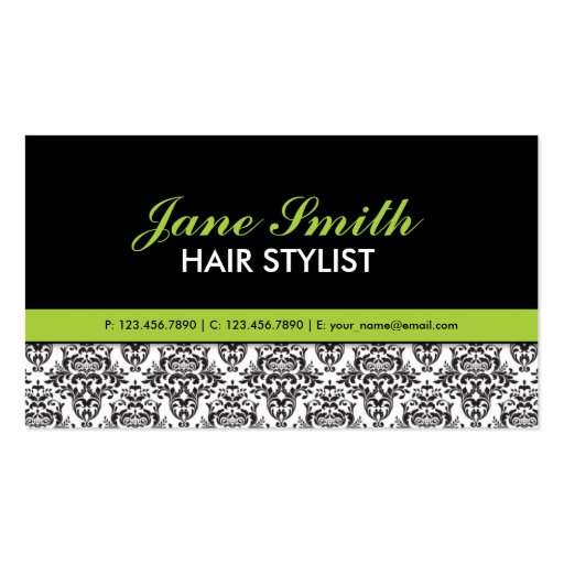 Elegant Floral Pattern Stylist Salon Hairdresser Business Cards