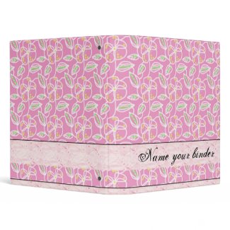 Elegant Floral Pink Binder binder