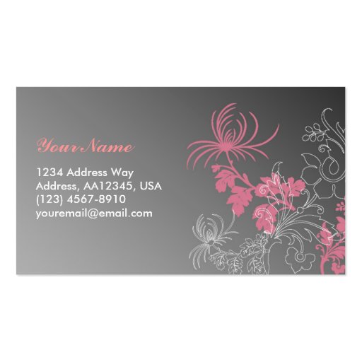 Elegant Floral Profile Card Business Card