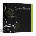Elegant Floral Recipe Book 3 Ring Binder