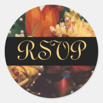 Elegant Floral RSVP Wedding Sticker