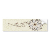 Elegant Floral Save the Date Design Bumper Stickers