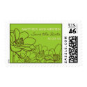 Elegant Floral Save the Date Stamp - Green & Brown stamp