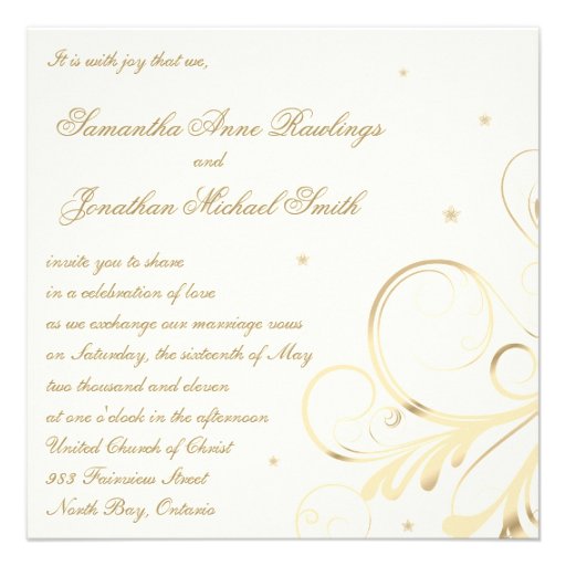 Elegant Floral Swirl Wedding & Party Invitation