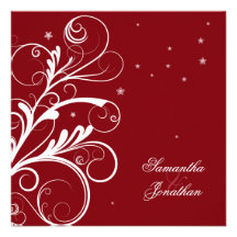 Elegant Floral Swirl Wedding & Party Invitation