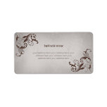 Elegant Floral Swirls on Vintage Grunge #1 Personalized Address Label