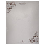 Elegant Floral Swirls on Vintage Grunge #1 Custom Letterhead