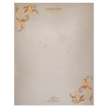Elegant Floral Swirls on Vintage Grunge #4 Letterhead