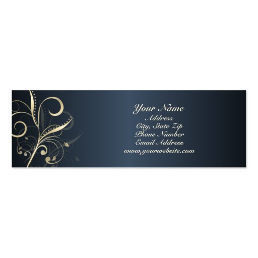 Elegant Floral Swirls Profile Card Business Card (front side)