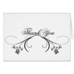 Elegant Floral Swirls Thank You Blank Notecard cards