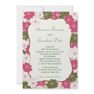 Elegant Floral Wedding Invitation invitation