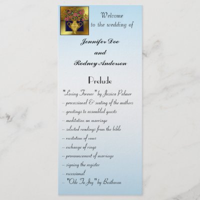 Elegant Floral Wedding Program Rack Card