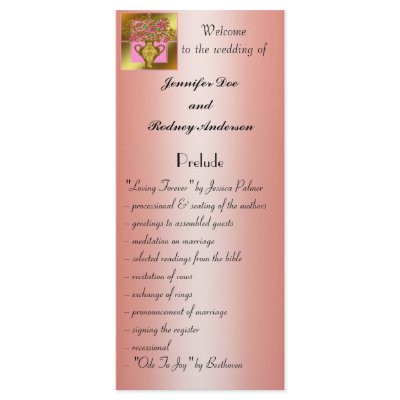 Elegant Floral Wedding Program Rack Card