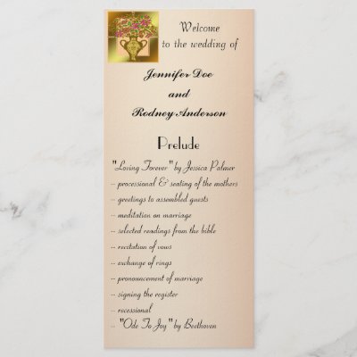 Elegant Floral Wedding Program Rack Card