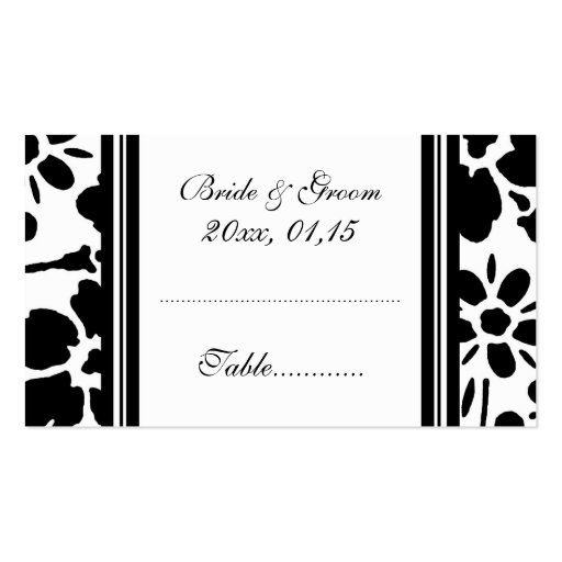 Elegant Floral Wedding Table Place Setting Cards Business Card Templates