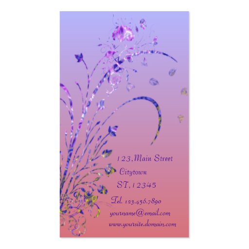 Elegant Florist Business Card Template (back side)