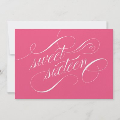 Sweet Party Invitations on Elegant Flourish Pink Sweet 16 Party Invitations From Zazzle Com