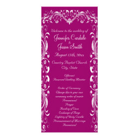 Elegant Flourish Purple Wedding Programs Templates Rack Card Design
