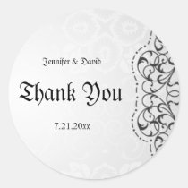 Elegant Flourishes Thank You Seals Round Sticker