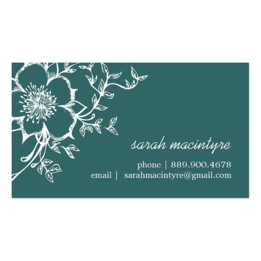 Elegant Flower Calling Cards Business Card Templates (front side)