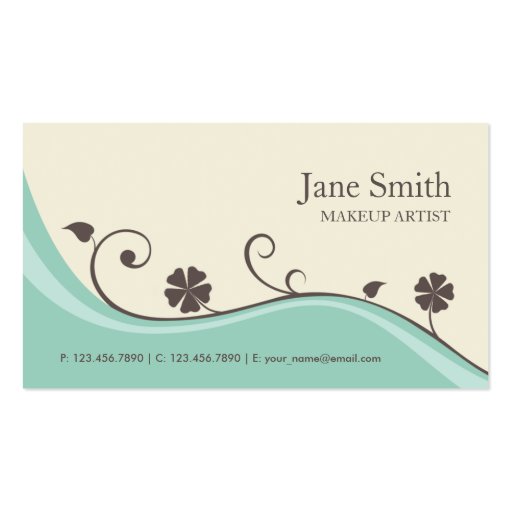 Elegant Flower Floral Retro Modern Stylish Classy Business Card Template (front side)