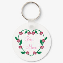 Elegant Flower Heart-Best Mum keychains