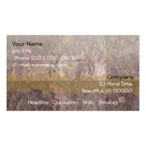 Elegant Foliage Business Card (front side)
