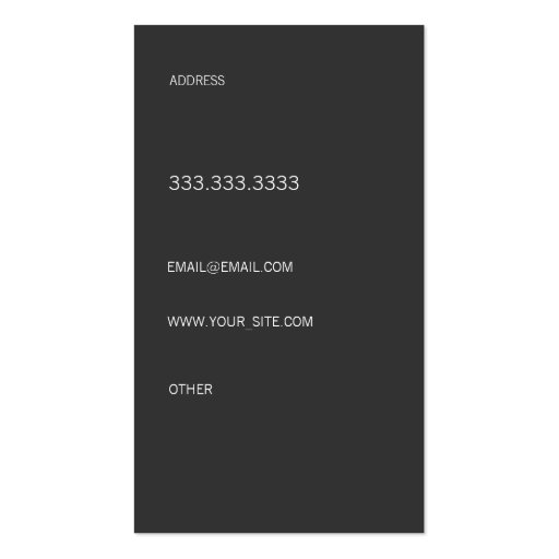 Elegant Font Business Card (back side)