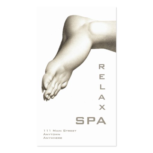 Elegant Foot - Card for SPA, Pedicure, Reflexology Business Cards (front side)