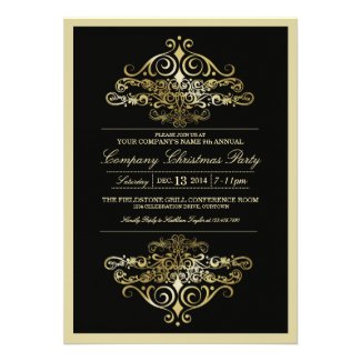 Elegant Formal Company Christmas Party Cards